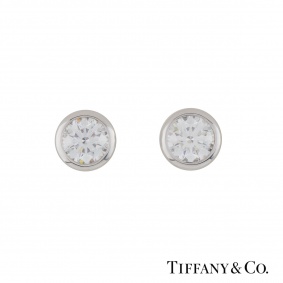 Tiffany & Co. White Gold Diamond Elsa Peretti Earrings 